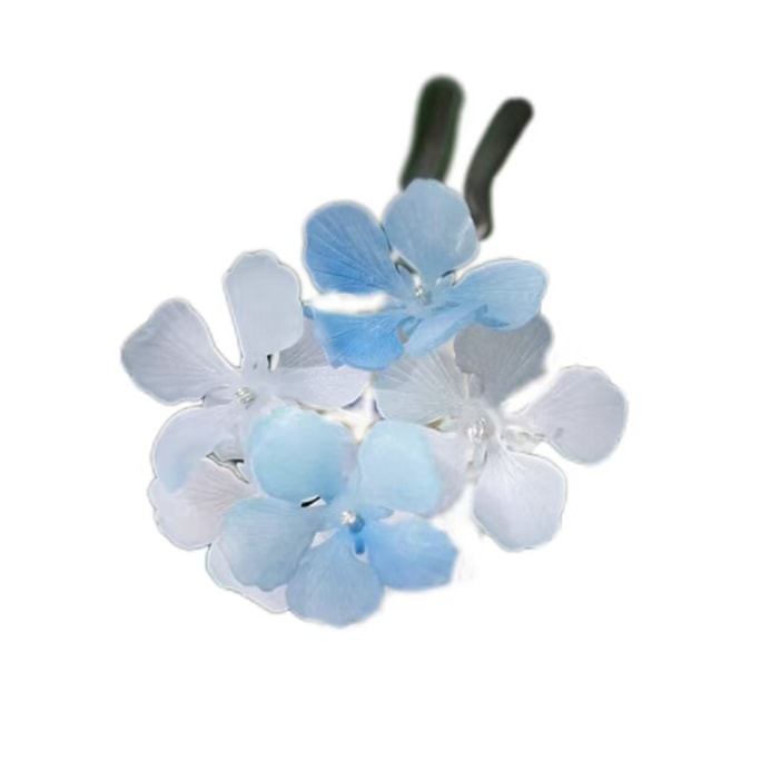 Snowstorm Heat Shrink Flower Pin Blue Butterfly-Group Flower Hairpin 1Pc