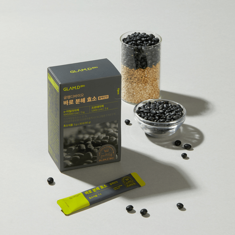 【香港直郵】 韓國 GLAM.D 極速分解酵素粉 黑豆茶口味 30包 5