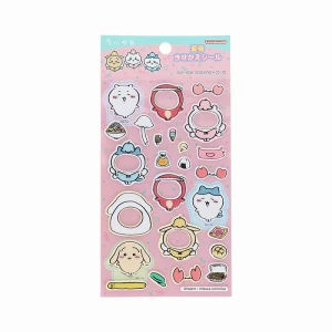  Chiikawa Dress-Up Stickers ReusablePink Backing Card 1 Sheet