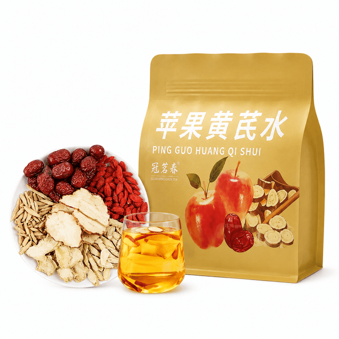 Apple Huangqi Natural Water Huangqi Ophiopogon Red Date Goji Berry Combination Flower Tea [15g * 10 Packs] Blushing Complexion