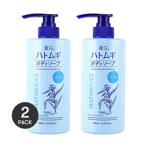 시원하고 상쾌한 텍스처의 바디워시, 천연 율무향, 브라이트닝 및 유분 조절, 20.29 fl oz *2【2팩】