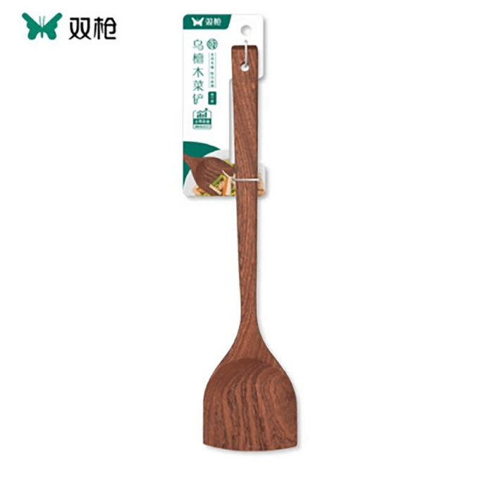 더블 건 흑단 나무 주걱 긴 손잡이가 있는 논스틱 팬 요리 주걱 무도장 및 왁스가 없는 흑단 나무 주걱 9.2*39cm