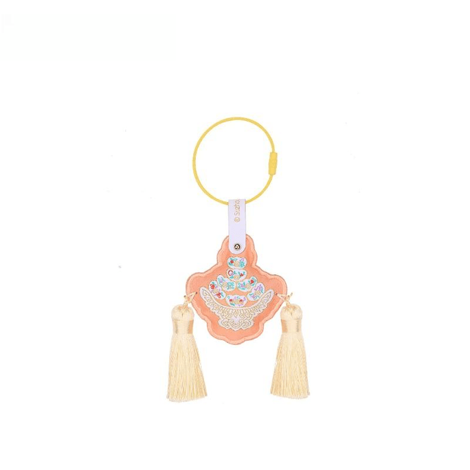 Suzhou Museum's Elegant Silk Thread Embroidery Keychain Brings Abundant Wealth, Measuring 160 * 78mm