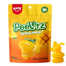 Amos Peelable Mango Candy Peelerz Gummy Mango Peeling CandyResealable 2.19oz Bag (Pack of 3)