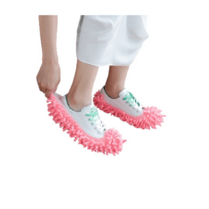【中国直邮】 亲太太 雪尼尔懒人拖地拖鞋套 清洁地板可拆洗擦地拖鞋 一个装 粉色