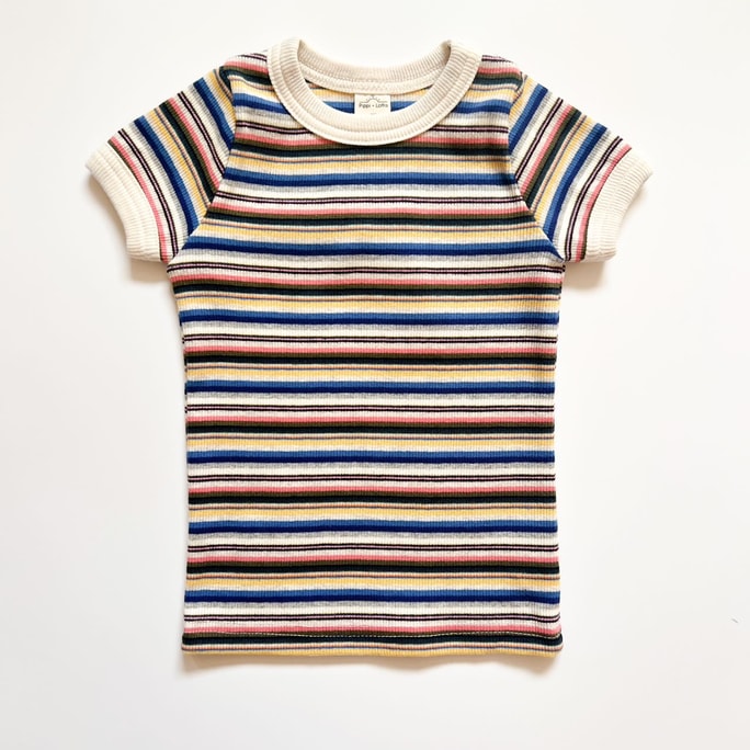 PIPPI+ LOTTA Multiple Stripe Short Sleeve T Shirt Size XS