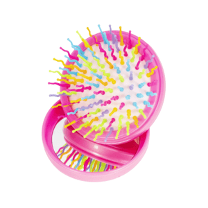 韓国製 Kproduct4u レインボーボリュームブラシ コンパクトタイプ ブラック 3色 ネオンピンク