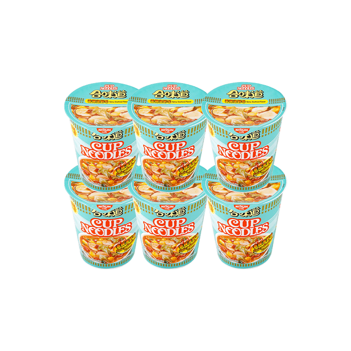 【Value Pack】Spicy Seafood Flavor Cup Noodles, 2.54oz*6