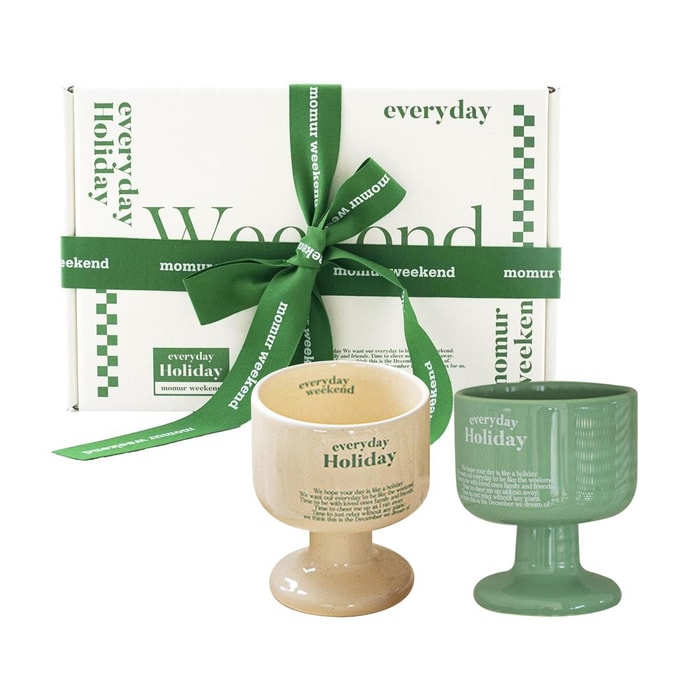 [ weekend 4 ] holiday wine cup GIFT BOX 'butter green/butter green'