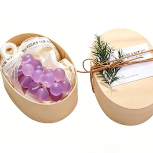Crystal Grape Soap Whole Bunch Essential Oil Cold Soap Creative Pendant Birthday Gift Purple Grape Gift Box 1 Piece