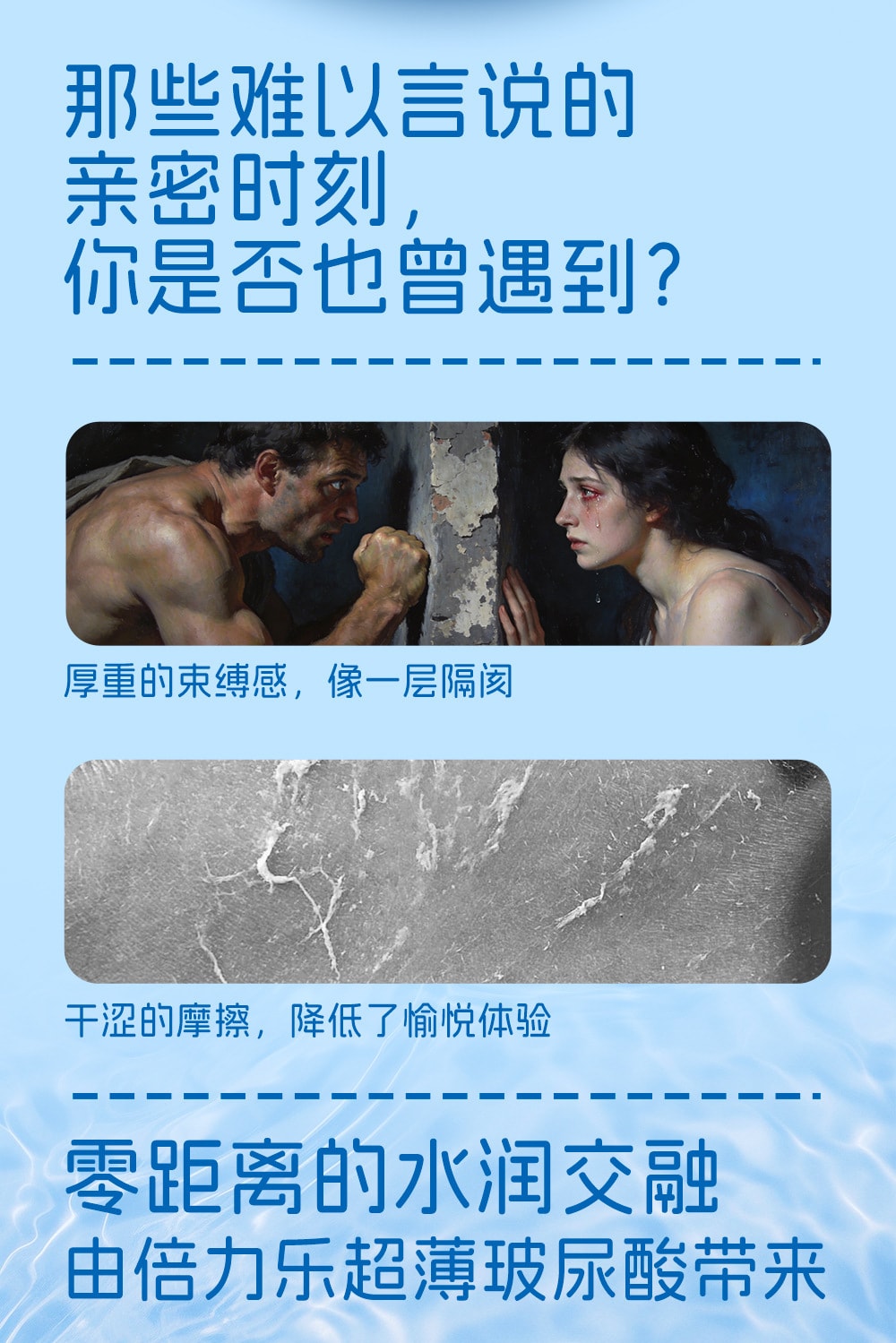【中国直邮】 倍力乐 超薄玻尿酸避孕套空气套超薄避孕套裸入成人计生用品2只装