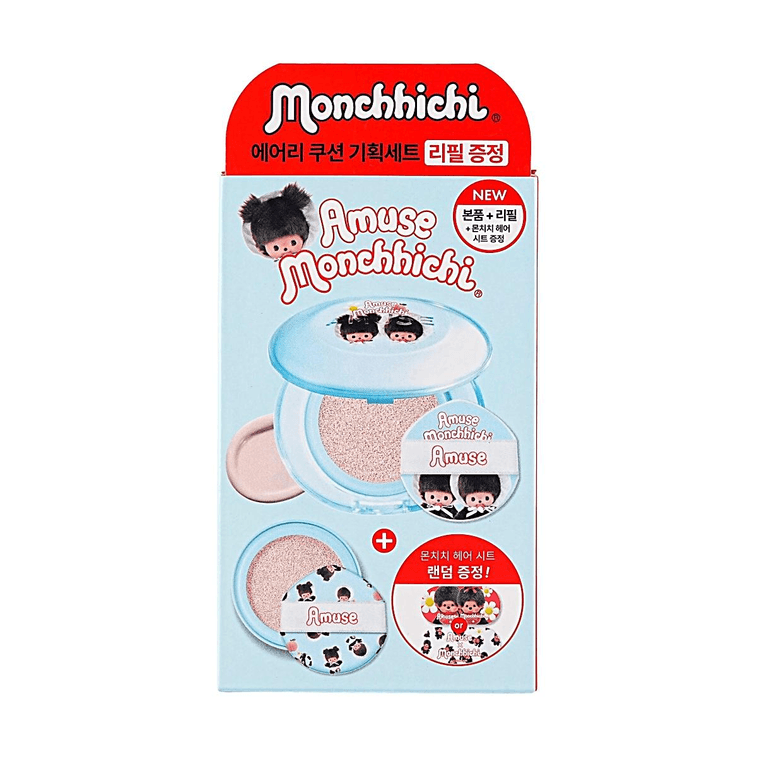 Airy Fit Pore Cover Cushion, #01 Airy, With Refill, Monchhichi Limited Edition Collaboration 6