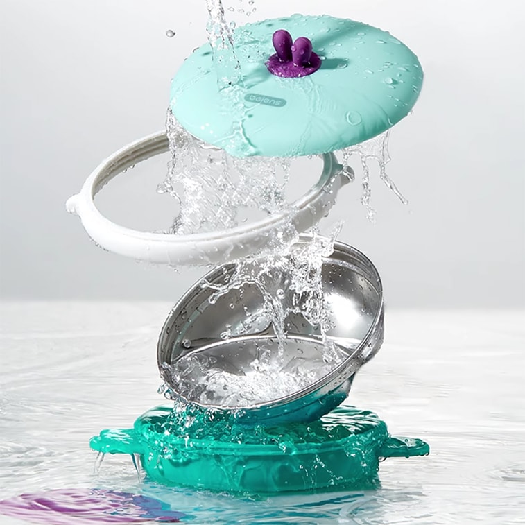  어린이 물 주입 단열 식사 트레이, 블루 4