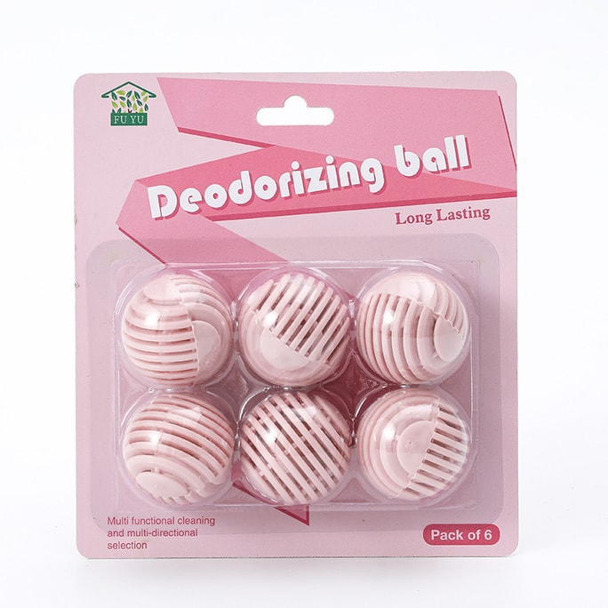 Powerful Deodorizer Balls - Peach Scented Odor Remover for Shoes Socks & Cabinets 6pieces
