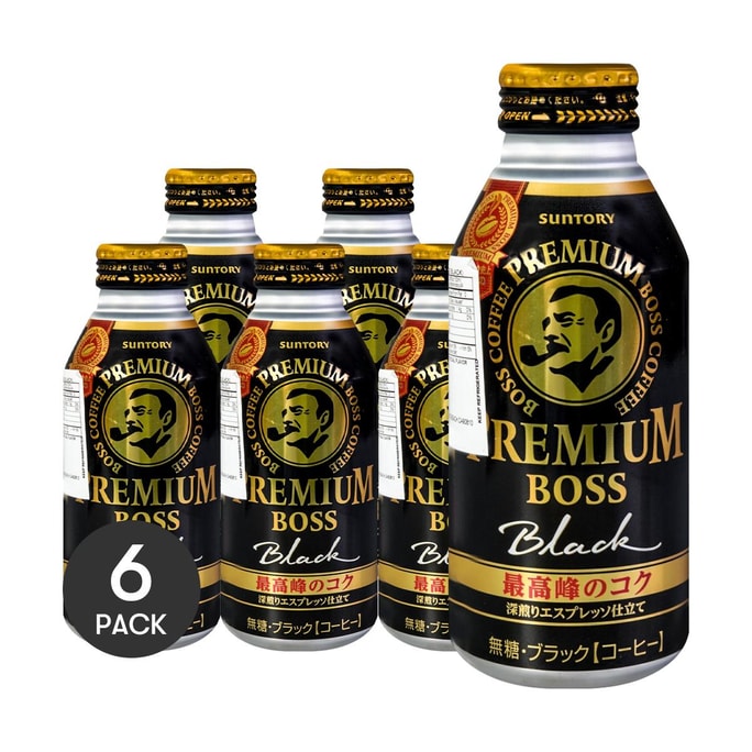 BOSS Premium Black Coffee 13.18 fl oz *6【6 Packs】【0 Sugar 0 Calories 0 Fat】