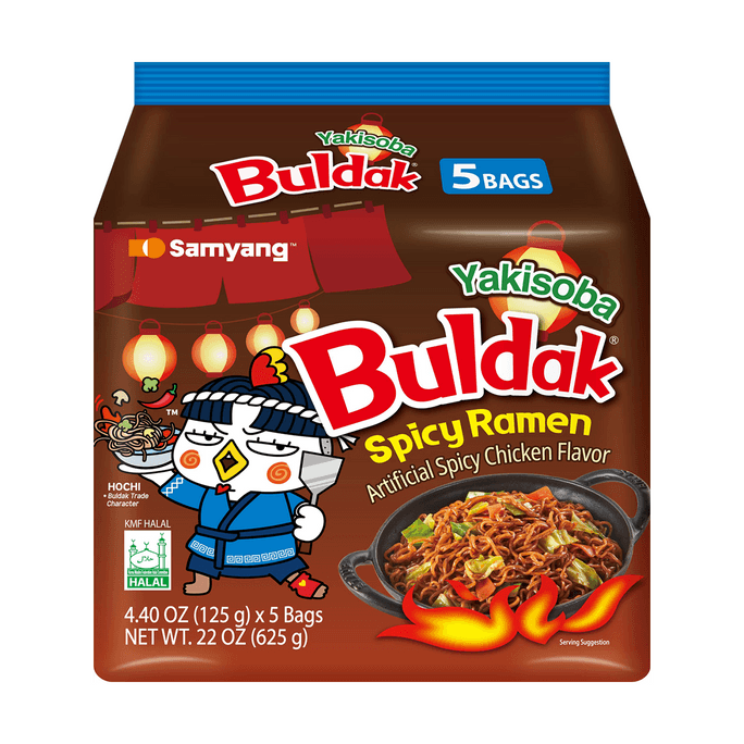 韩国SAMYANG三养 BULDAK 辣鸡肉拌面火鸡面 日式炒面味 5连包 625g【招牌辣酱融合日式酸甜】【爆款新口味】
