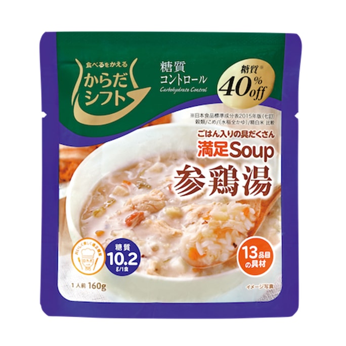 【日本直邮】日本三菱食品 13种素材熬制 糖质40%off 参鸡汤粥 160g