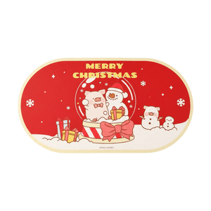 LULU ピッグ クリスマス プレースマット クリスタルボールスタイル 耐熱性 ホリデーテーブルデコレーションに最適