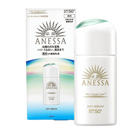 日本SHISEIDO资生堂 ANESSA安耐晒安热沙 焕光瓶丽日焕润防晒精华乳日用防晒美容液 SPF50+·PA++++ 30ml 多用养肤妆前隔离