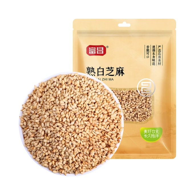 【中国直送】富昌焙煎白胡麻【高級全粒粉】低温焙煎、ふっくらとしていて不純物がなく、香り高く美味しい、洗う必要もなく、乾燥させて食べると非常に香りが良い、100g