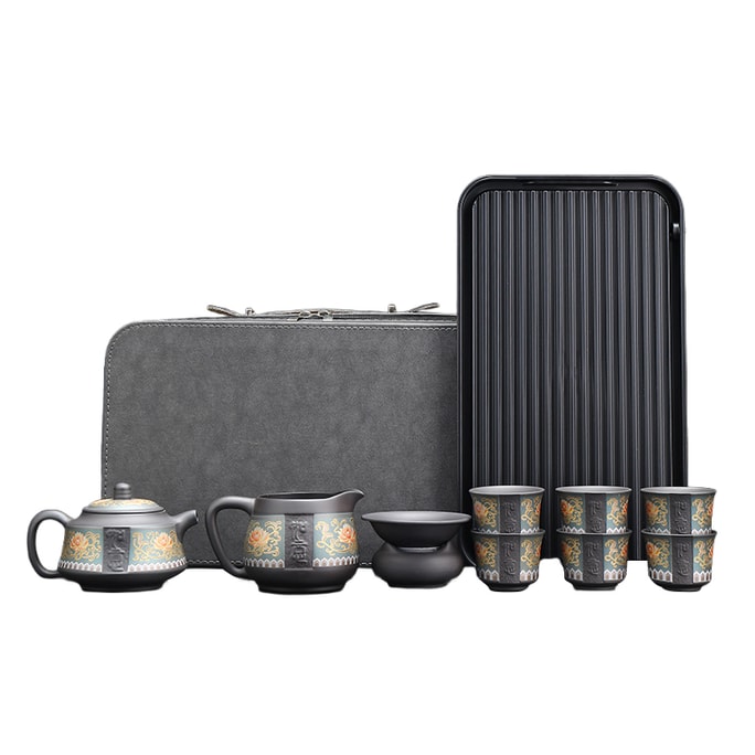 康乐品 11入紫砂茶具套装带茶盘高档茶壶茶盏杯整套功夫泡茶器送长辈父亲礼品