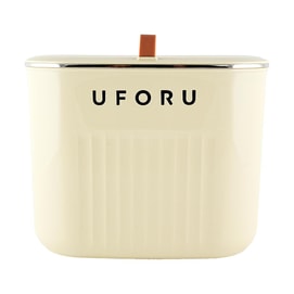 Wall-Mounted Trash Can, Space-Saving, for Kitchen & Bathroom, Cream White  20×24.5×15cm