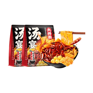 【中国直邮】 杨掌柜 汤宴大师面 魔鬼辣螺蛳味 203g×2袋｜劲辣浓香 方便速食