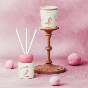 Hatching Baby Dinosaur Fragrance Set - Mist & Lotus, 70g + 50ml, a Scented Candle Gift and Souvenir Set