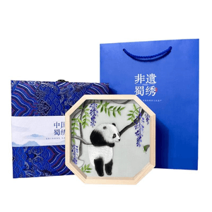 Intangible Cultural Heritage Shu Embroidery Handmade Embroidery Ornament Cute Orchid Panda 17 * 17 * 3.8cm