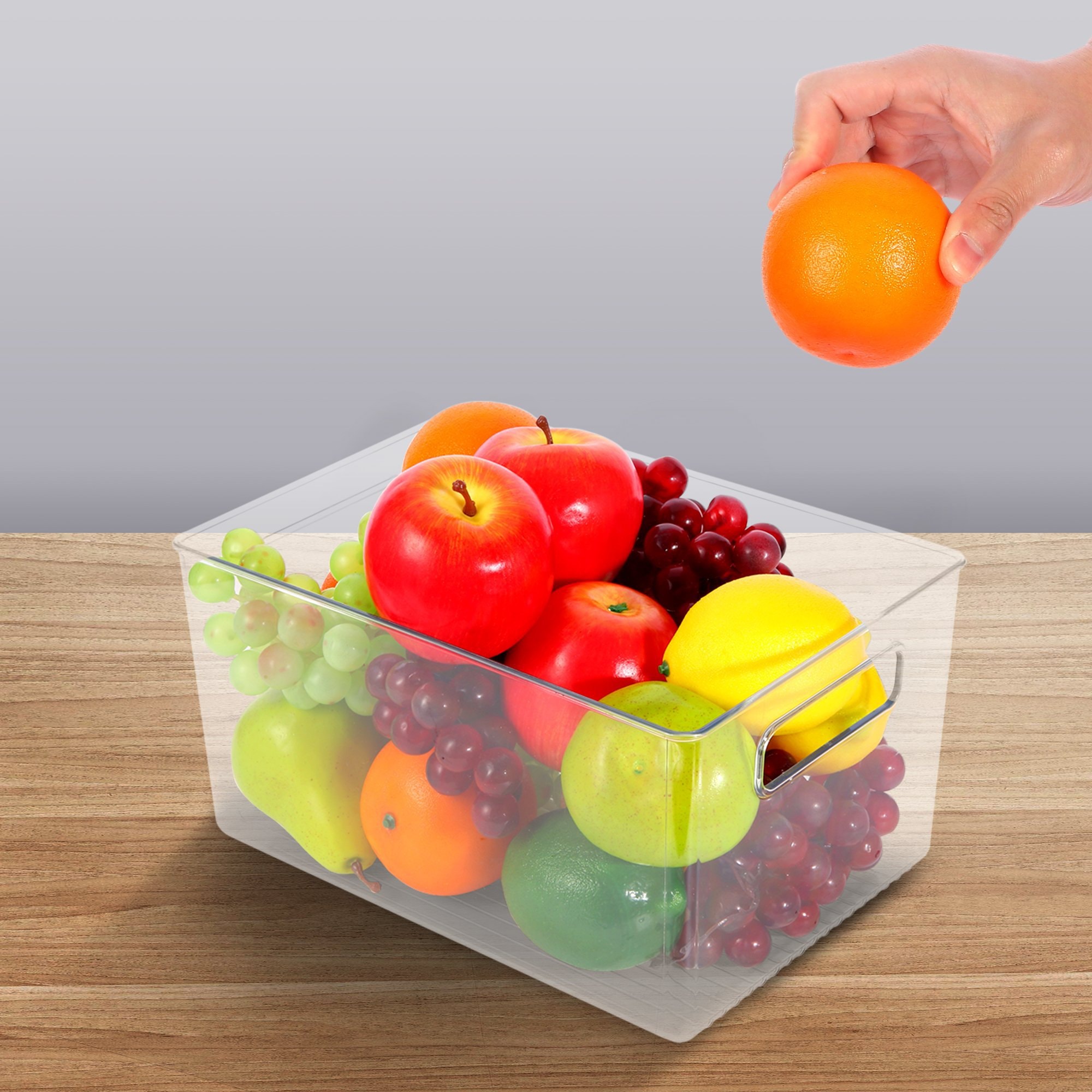 ROSELIFE 蔬果分類廚房冰箱收納盒 11.4"x8.2"x6.0" 2裝