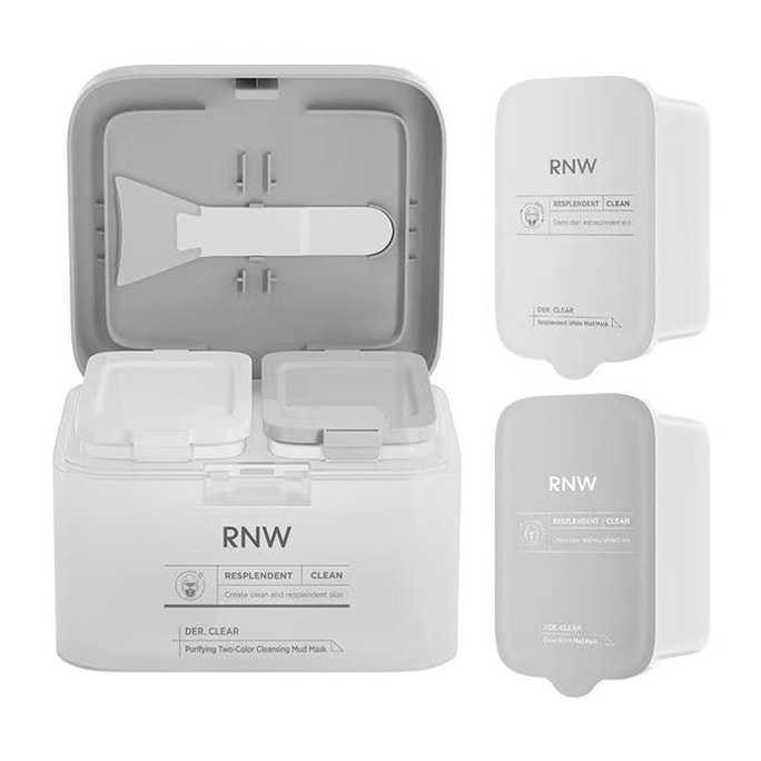 RNW 루웨이 듀얼 컬러 클렌징 마스크 (화이트 머드 60g + 블랙 머드 60g)