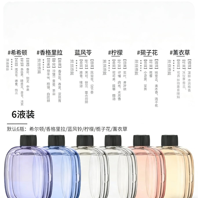 Automatic Aroma Diffuser Essential Oil Refill Pack 6 Bottles