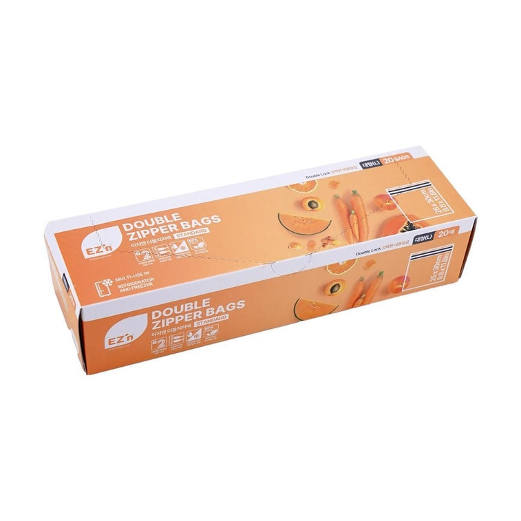 Standard Double Zipper Bags, Food-Contact Grade, Double Seal, Fresh-Keeping & Leak-Proof, Size L 4
