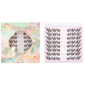 LULULASHES Meimei 48-Cluste Press on D-Curl Lashes — Lightweight Foxy Mixed Glam Look