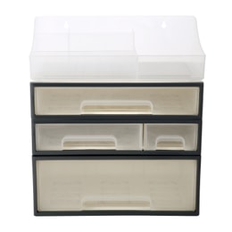 药品 化妆品 文具收纳盒 ROSELIFE 可拆卸 自由组合  4层收纳盒 [TFAC] 两低一高4抽屉  5插槽桌面整理盒 透明