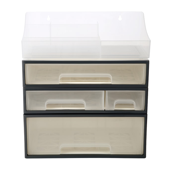 藥品 化妝品 文具收納盒 ROSELIFE 可拆卸 自由組合 4層收納盒 [TFAC] 兩低一高4抽屜 5插槽桌面整理盒 透明