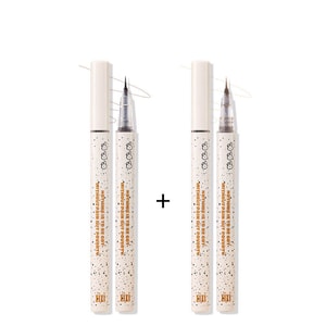 Eyeliner Pen Waterproof And Sweat Resistant Lash Lotion Pen Super Soft Two pack 02 Wild Tea Brown * 1+03 Deer Faint * 1