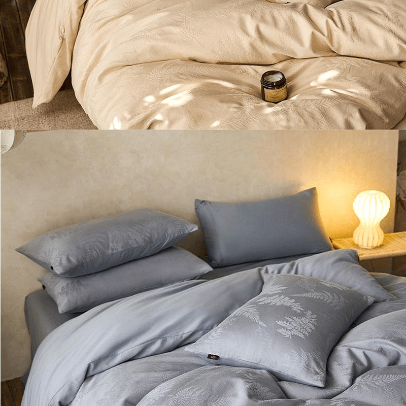 【中国直邮】 Lullabuy 谧语间纯棉床上四件套(床笠款)黄昏-Queen