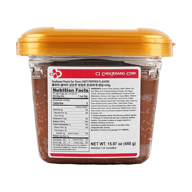 Korean Doenjang - Soybean Paste for Stew ,Hot Pepper Flavor ,15.87 oz 3