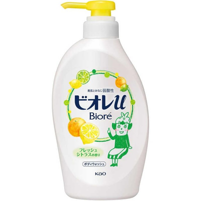 KAO Biore-u Body Wash Refreshing and Smooth Pump Fresh Citrus Scent