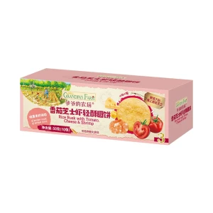 Tomato Cheese Shrimp Light Crispy Round Cookies - Toothbrush Cookies - Non-fried - Baby/Child Snacks - No Additives - 50g/box