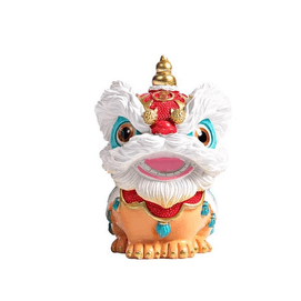 Creative Foshan Lion Dance Cultural Handicraft Figurine Display Piece Red Head Lion 5.5*6.8*8cm*1 Box