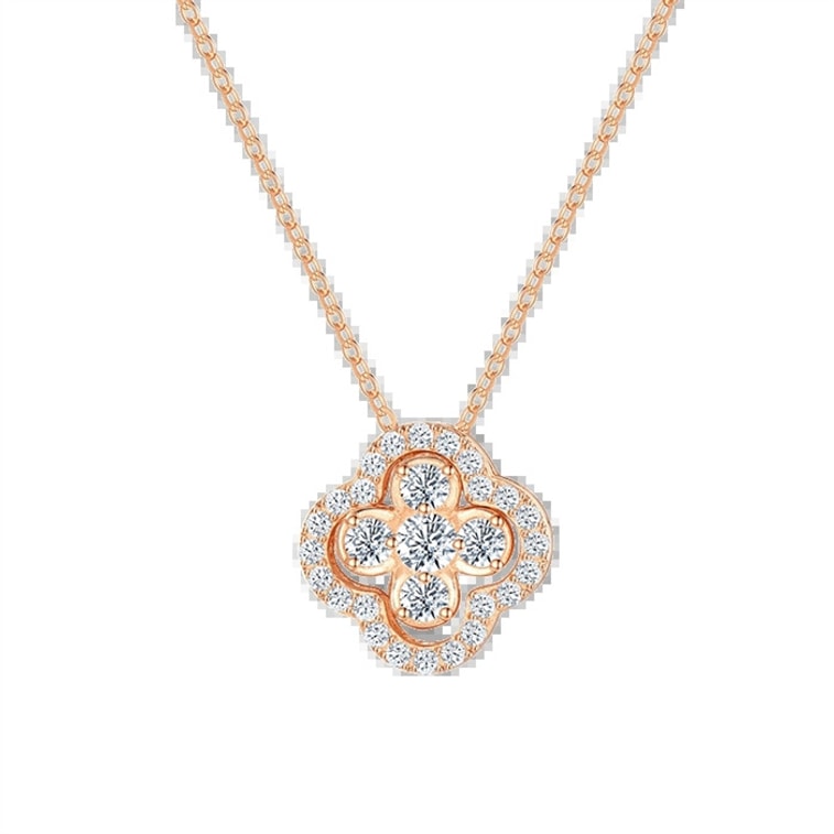 【中国直邮】 周大生 四叶草项链女银气质锁骨链轻奢小众设计感送女友生日礼物  一条 6