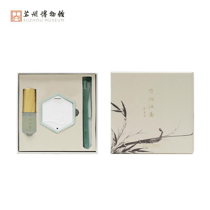 [중국 직송] 수저우 박물관 아로마테라피 스톤 디퓨저 선물 상자, 대나무 진강남 아로마테라피 스톤, 76*56mm