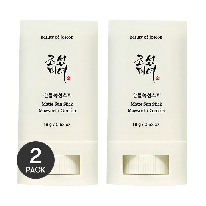 韩国BEAUTY OF JOSEON朝鲜美女 哑光防晒棒 艾蒿山茶花 清爽控油 冷感滋润 SPF50+ PA++++ 18g*2【超值装】