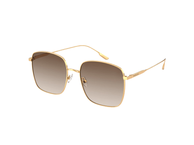 Men's Metal Frame Shade Sunglasses Men's Gold Frame Gradient Tea Pieces