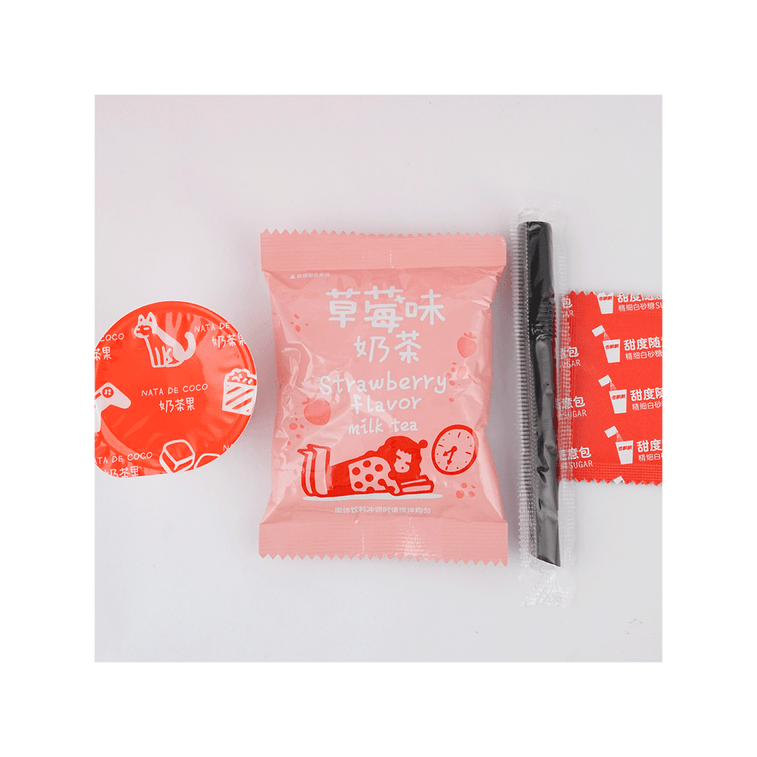 ナタデココ入りストロベリー風味ミルクティー 2.8oz*3 【クラシックシリーズ】【インスタントドリンク】 12