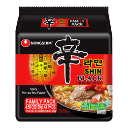 Shin Ramen Black Noodle Soup Spicy Flavor 4packs 520g