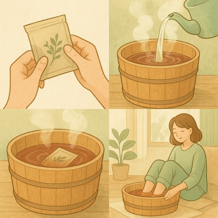 Safflower & Mugwort Herbal Foot Soak Bag 10g*20 bags 3