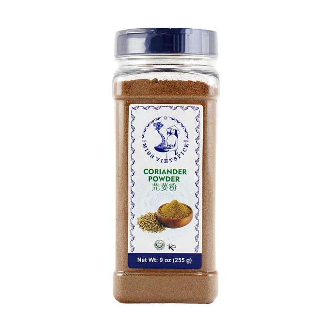 Coriander Powder, 9 oz 【For Pho, Marinating Meats, Barbecue, Curry, Soups, Cookies, Apple Pies, Toast, And Puddings】